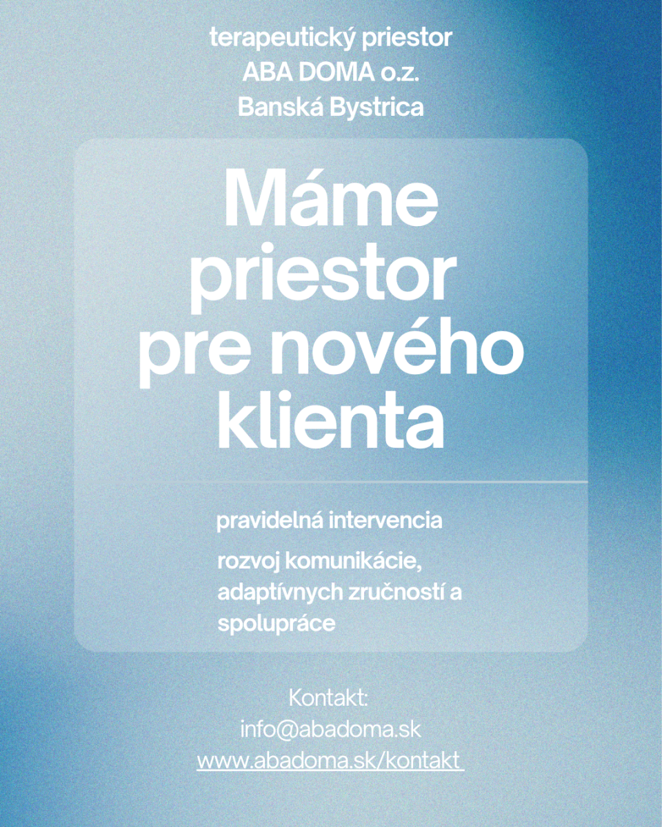 Aktuálne máme voľné kapacity pre poskytovanie intervencií